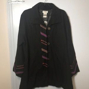 Nwot  100% wool embroidered coat /jacket